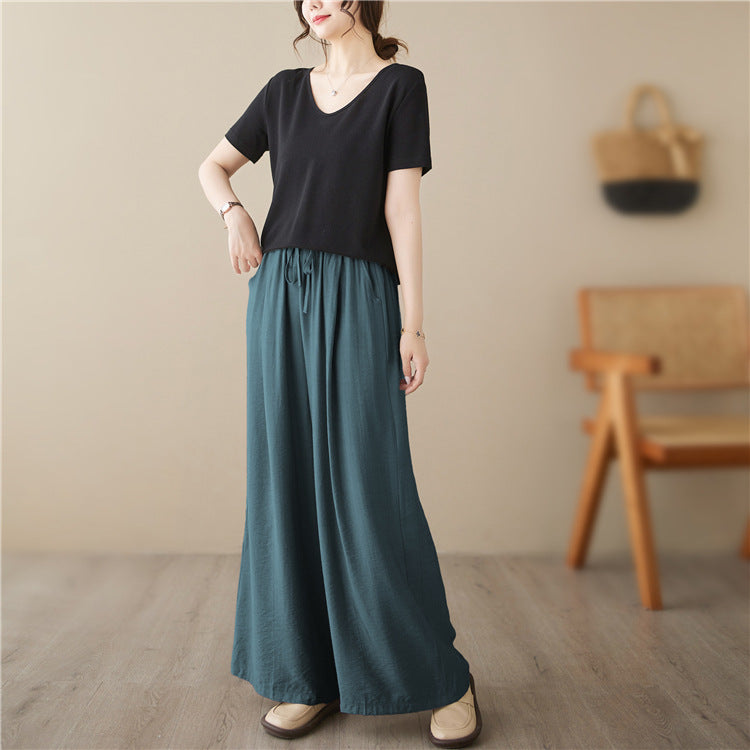 👖 Pantalon Décontracté Jambe Large – Taille Plus & Look Élégant | XL-Charmes