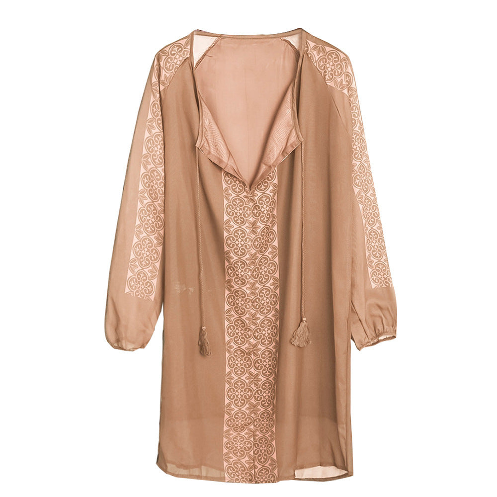 👚 Haut Grande Taille Femme – Manches Longues & Finitions Mousseline