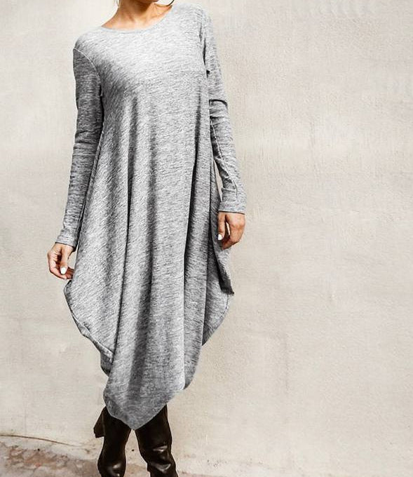 👗 Robe Ample Irrégulière Grande Taille – Confort Élégant | XL-Charmes