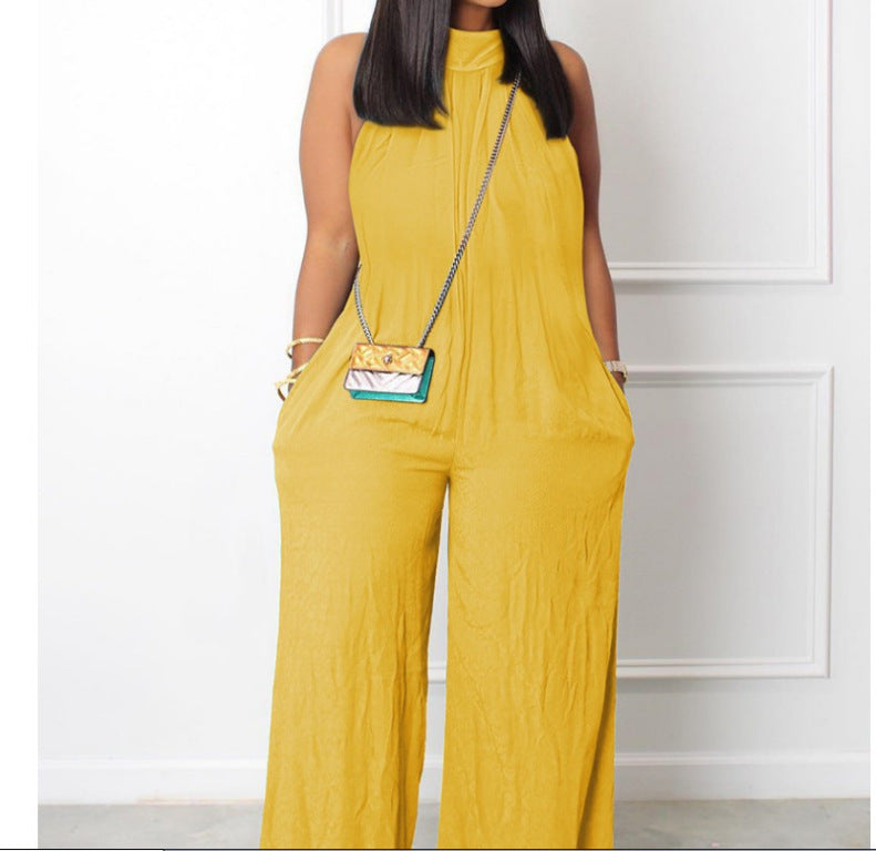 🌞 Combinaison Ample Sans Manches Femme – Jambes Larges & Style Décontracté | XL-Charmes