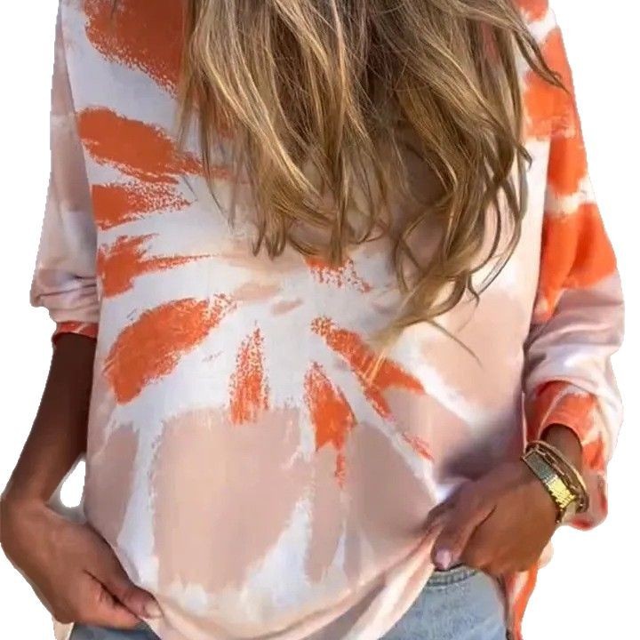 👚 T-shirt Ample Manches Longues Col Rond Femme – Décontracté & Chic | XL-Charmes
