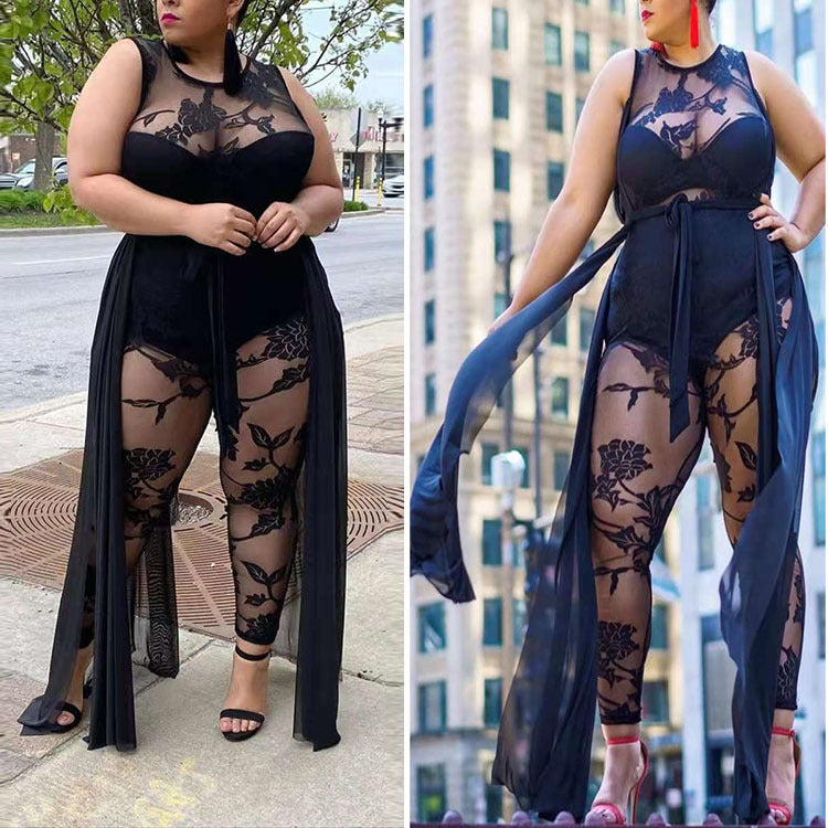 💃 Combinaison grande taille floquée femme – Chic & confortable | XL-Charmes
