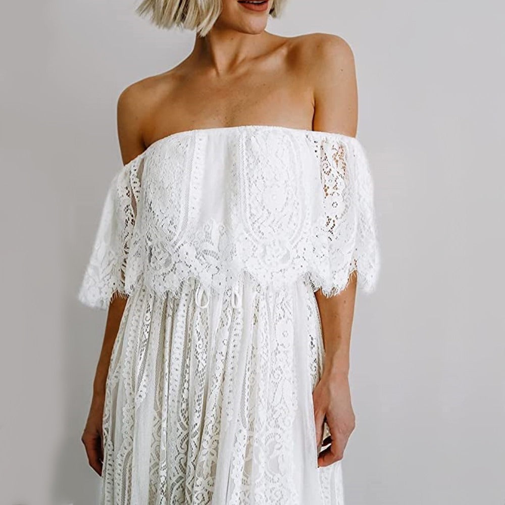 👗 Robe Longue Dentelle Style Bohème – Élégante & Romantique | XL-Charmes