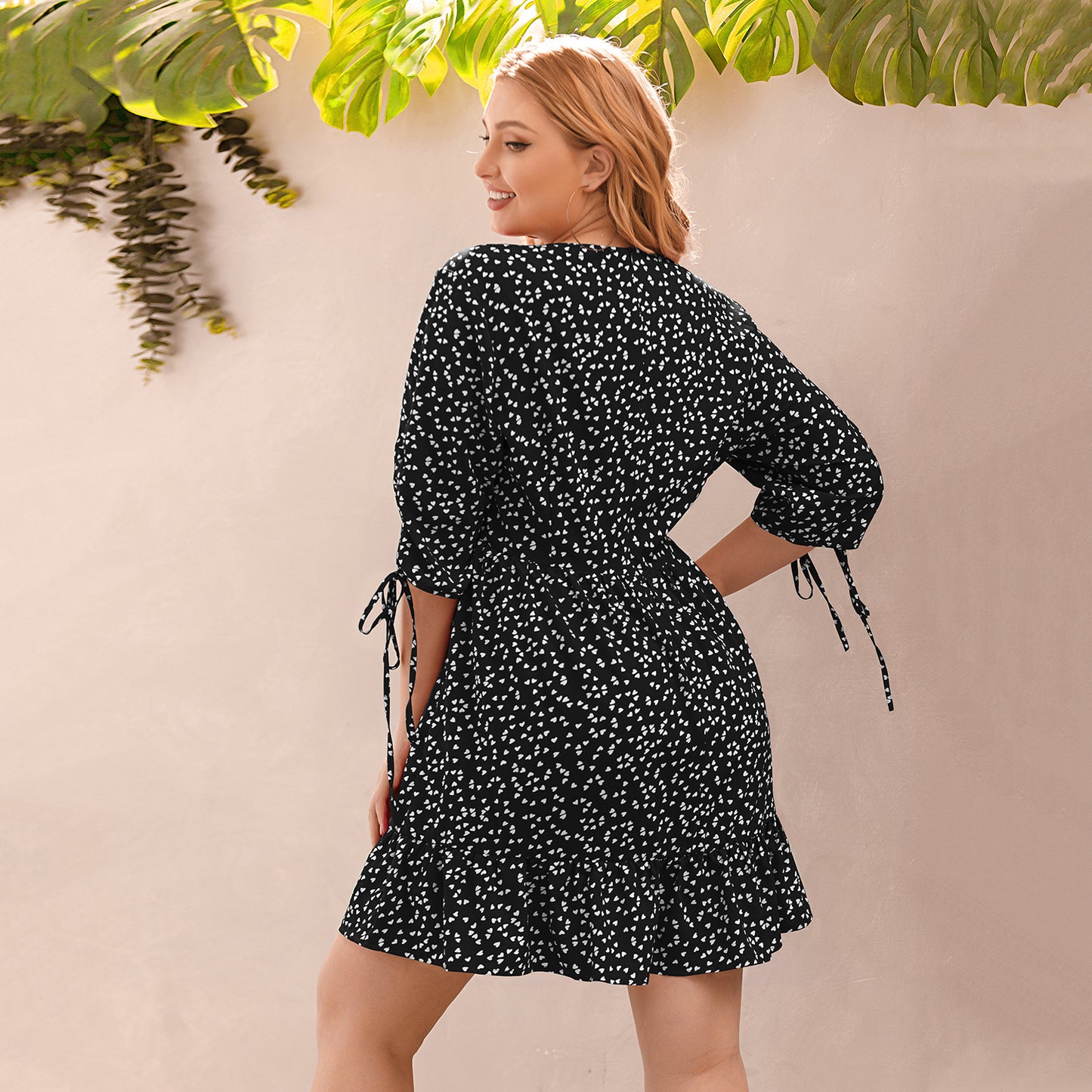 👗 Robe Imprimée Femme – Col V & Fluide Grande Taille Été 2024