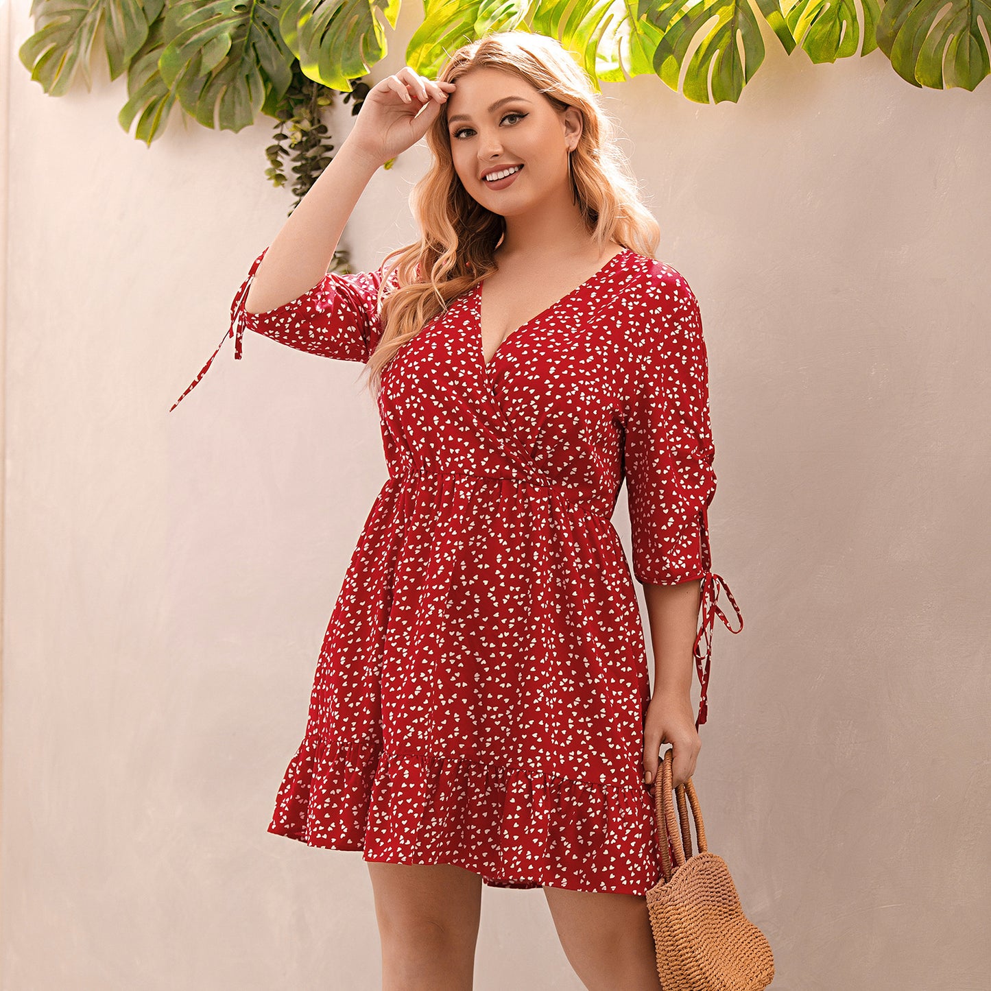 👗 Robe Imprimée Femme – Col V & Fluide Grande Taille Été 2024