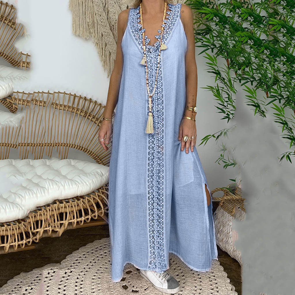 👗 Robe Sans Manches Femme – Grande Taille & Dentelle Élégante