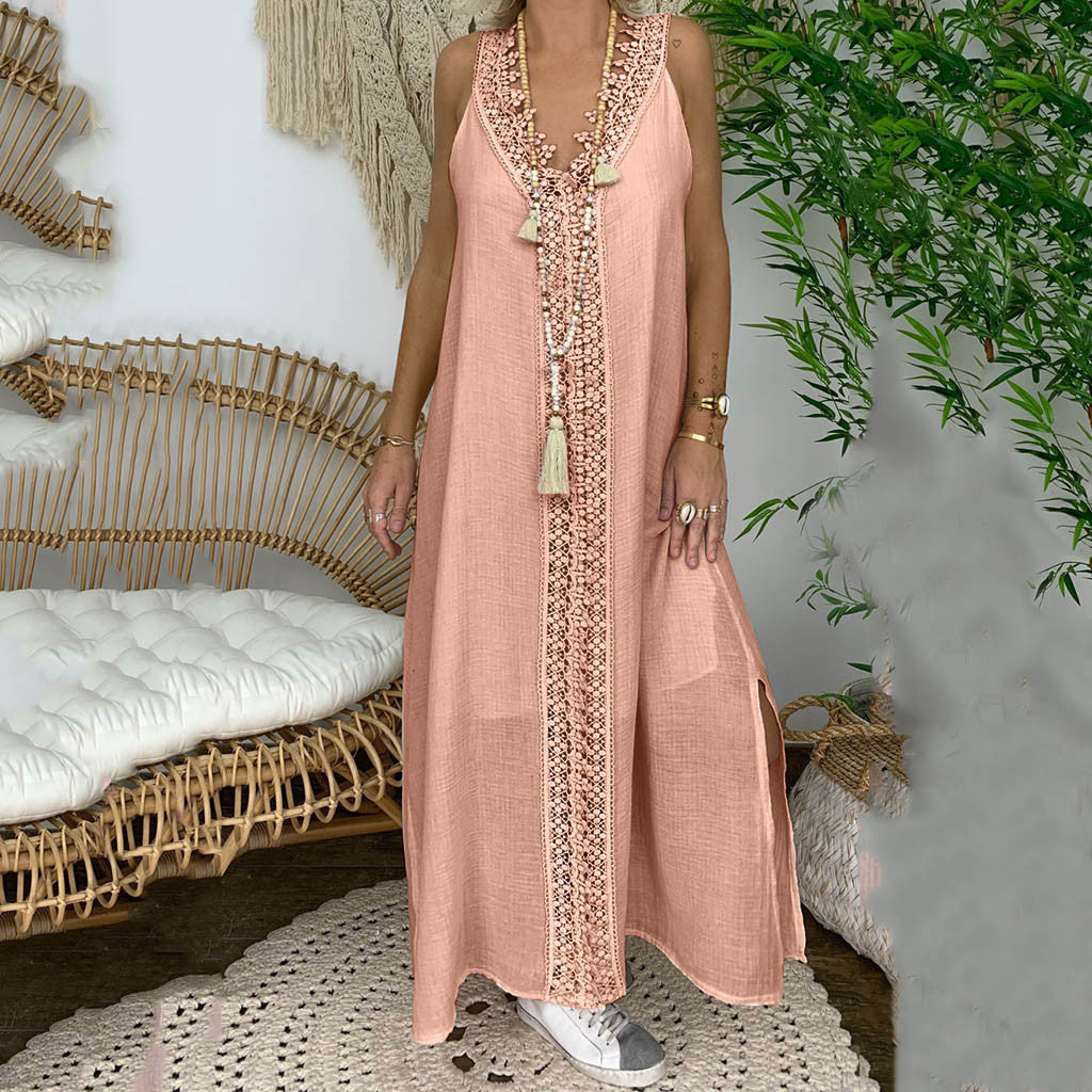 👗 Robe Sans Manches Femme – Grande Taille & Dentelle Élégante