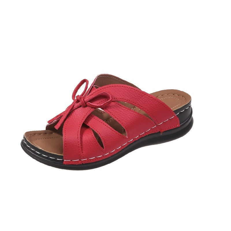 👡 Sandales Compensées à Nœud – Grande Taille & Confort Décontracté | XL-Charmes