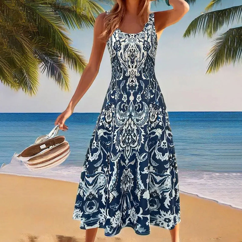 🌸 Robe Longue Bohème Fleurs – Élégance Décontractée Été | XL-Charmes