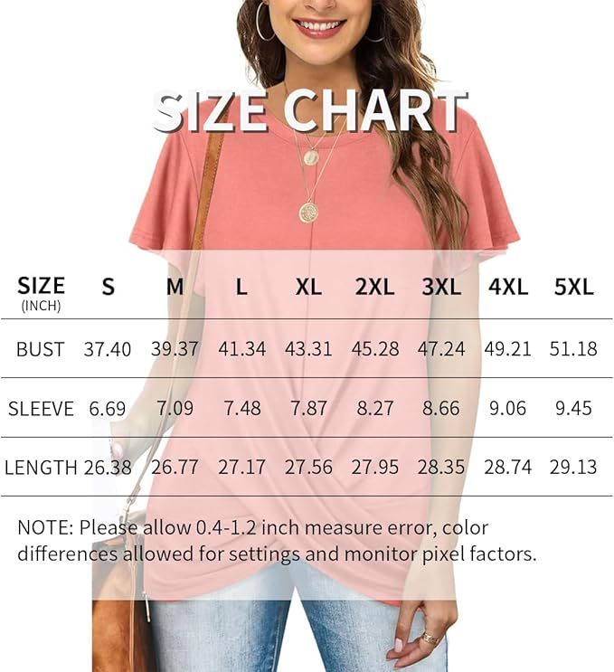 👚 T-shirt Décontracté Grande Taille – Torsadé | XL-Charmes