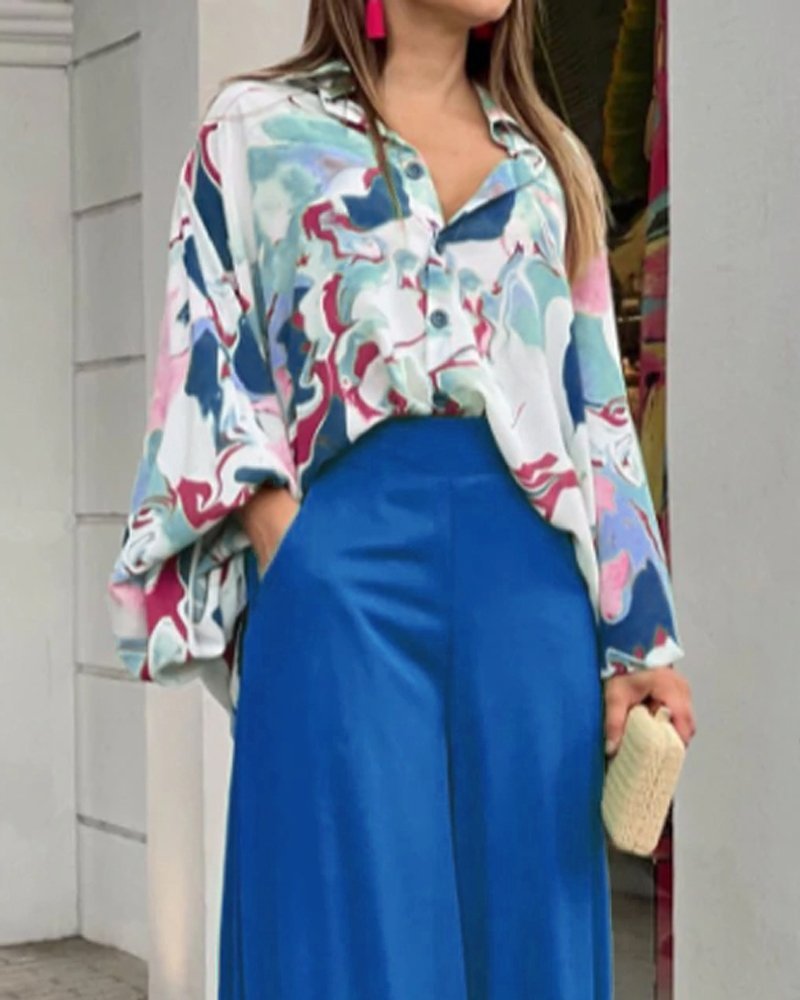👚 Ensemble Décontracté Imprimé – Femme Grande Taille Ample | XL-Charmes