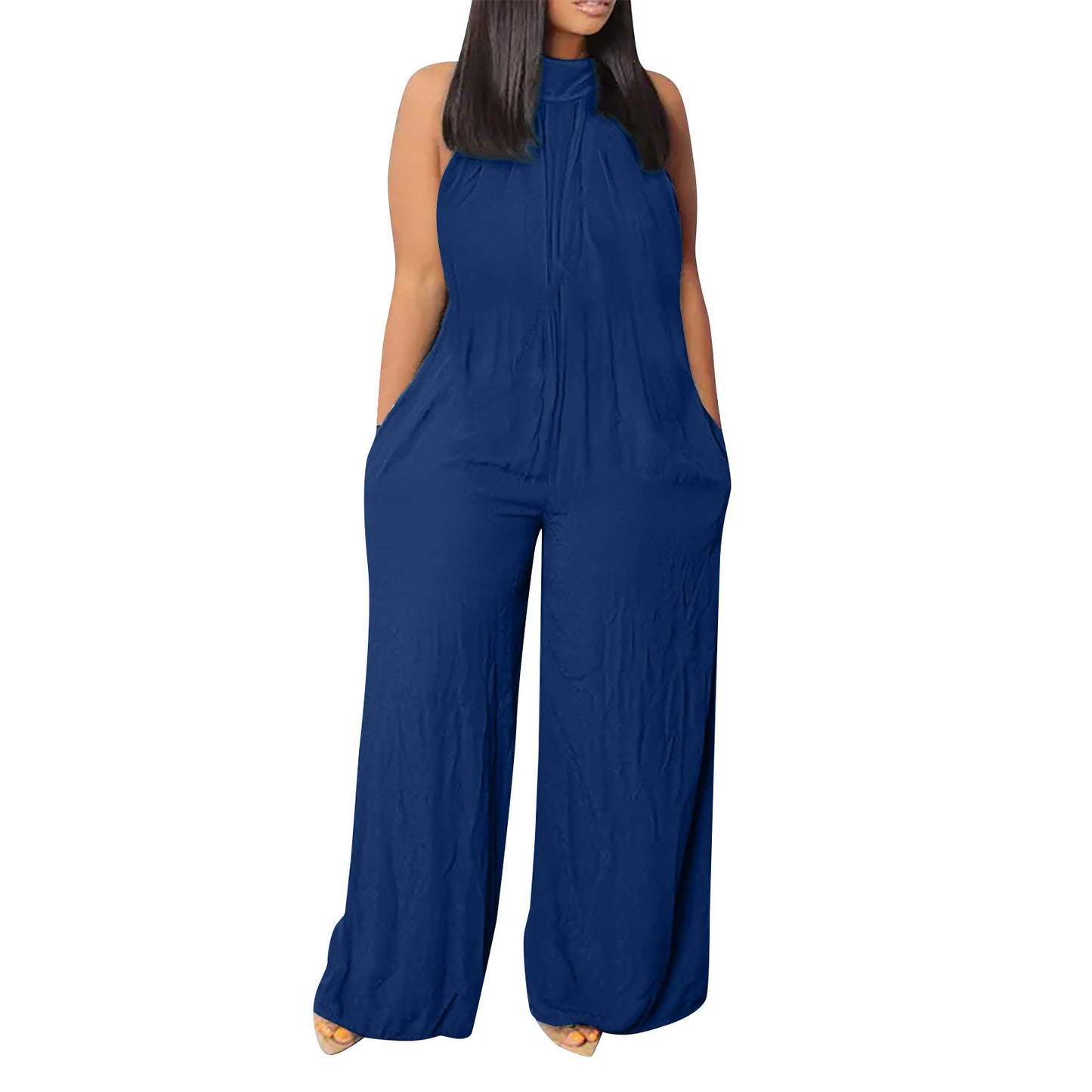 🌞 Combinaison Ample Sans Manches Femme – Jambes Larges & Style Décontracté | XL-Charmes