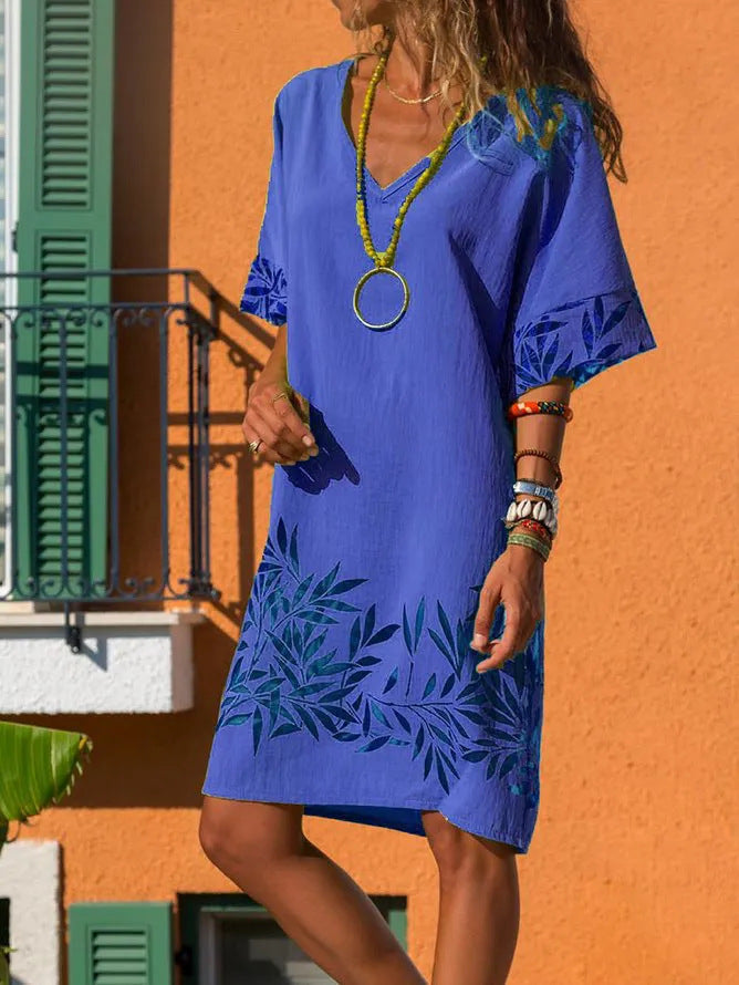 👗 Robe Décontractée Col V – Grande Taille Légère & Tendance | XL-Charmes
