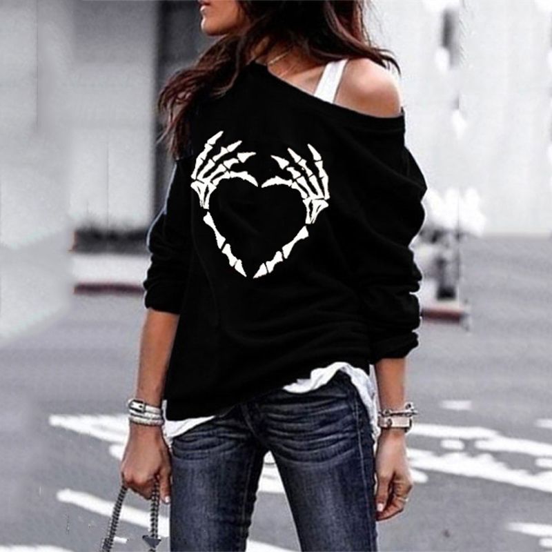 👚 Sweat Gothique Femme – Grande Taille à Motif Squelette | XL-Charmes
