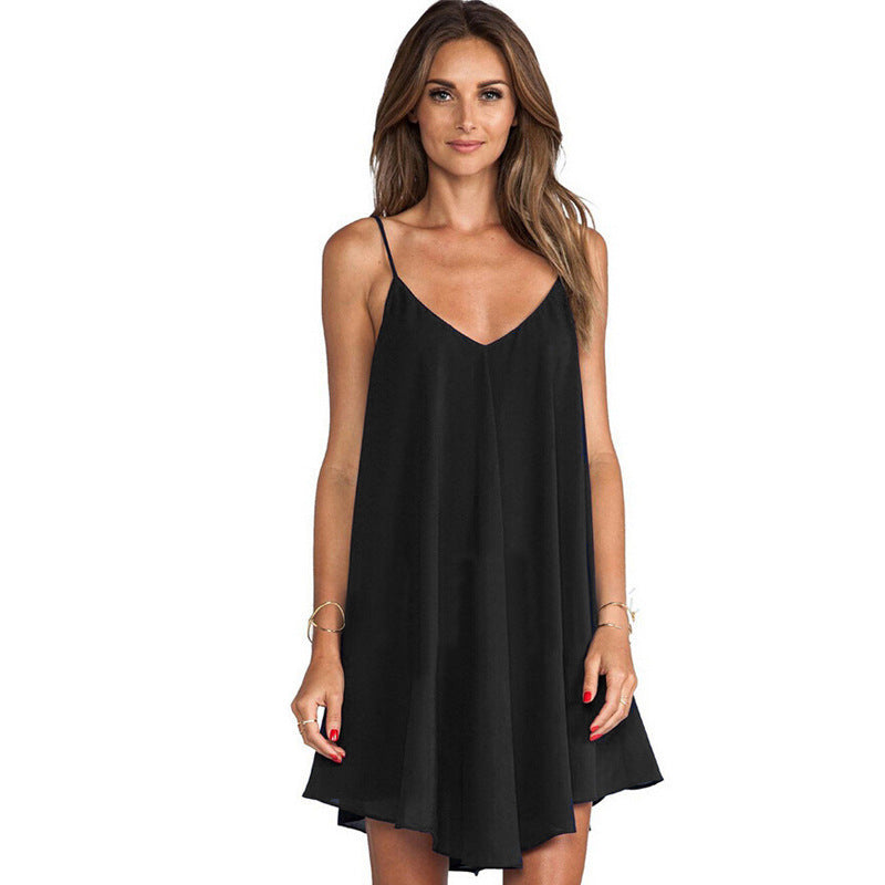 👗 Robe d’Été Mousseline Femme – Grande Taille à Bretelles Amples