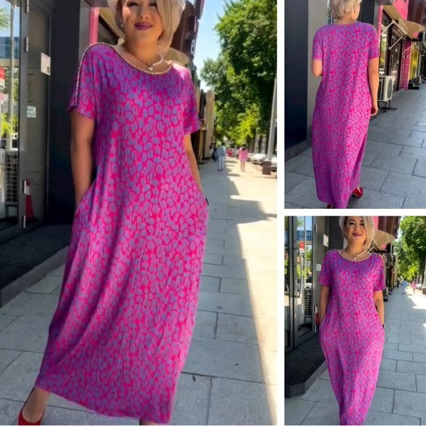 👗 Robe Longue à Manches Courtes – Été, Automne & Hiver | XL-Charmes