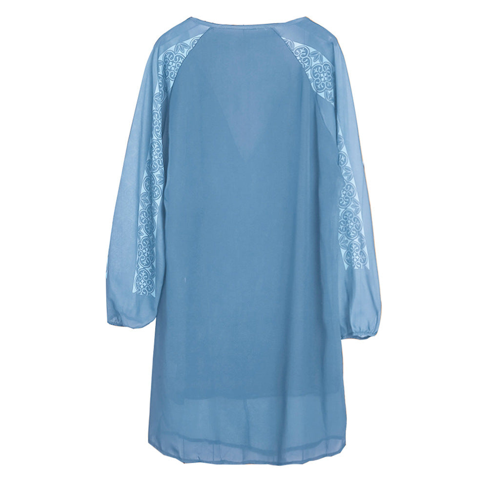 👚 Haut Grande Taille Femme – Manches Longues & Finitions Mousseline