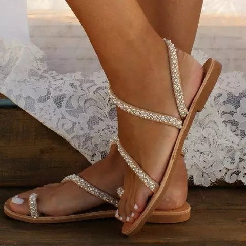 👡 Sandales Plateforme Femme – Strass & Confort Grande Taille Été 2024