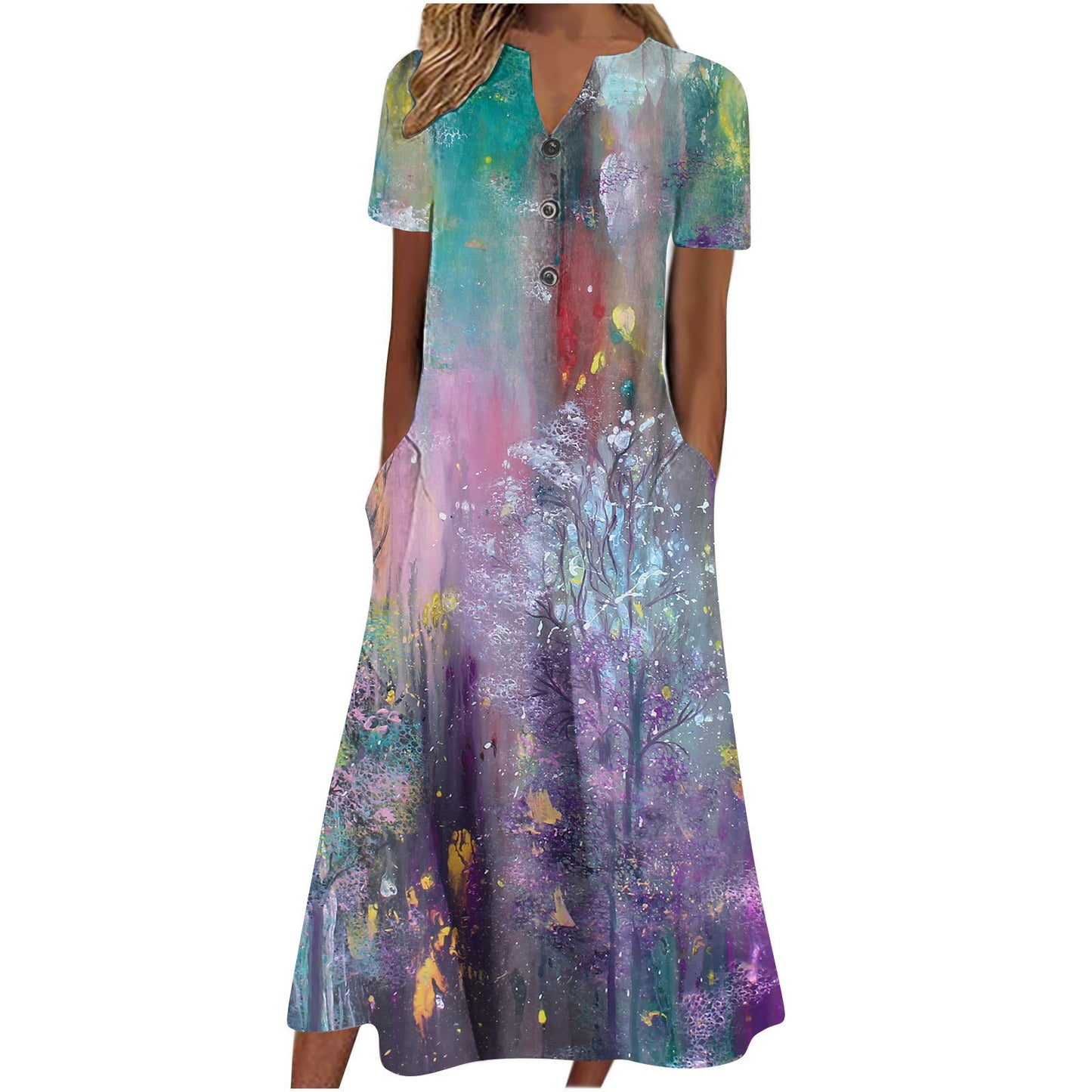 👗 Robe Été Midi Décontractée avec Poches – Manches Courtes ou Longues | XL-Charmes