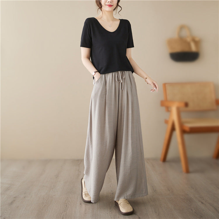 👖 Pantalon Décontracté Jambe Large – Taille Plus & Look Élégant | XL-Charmes