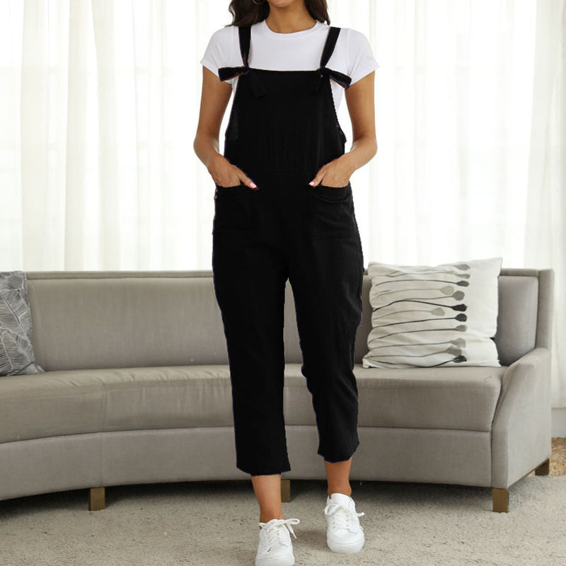 🩳 Combinaison Décontractée à Bretelles – Grande Taille Femme