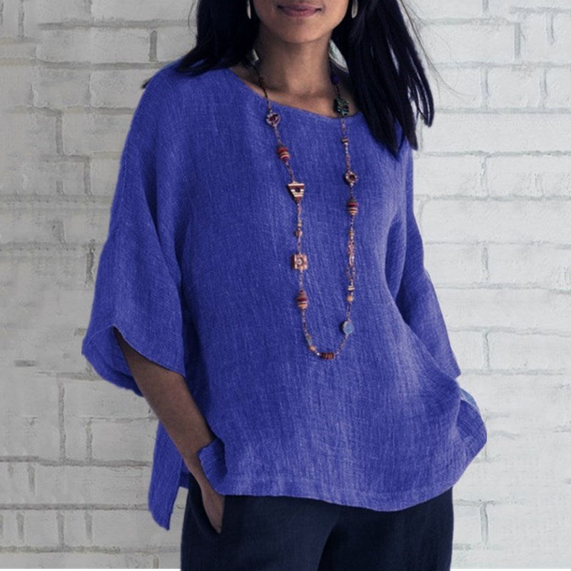 👚 Chemisier Femme Été 2025 – Manches 3/4 Décontracté Chic | XL-Charmes