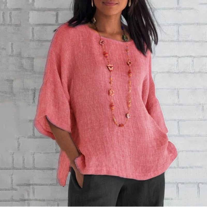 👚 Chemisier Femme Été 2025 – Manches 3/4 Décontracté Chic | XL-Charmes