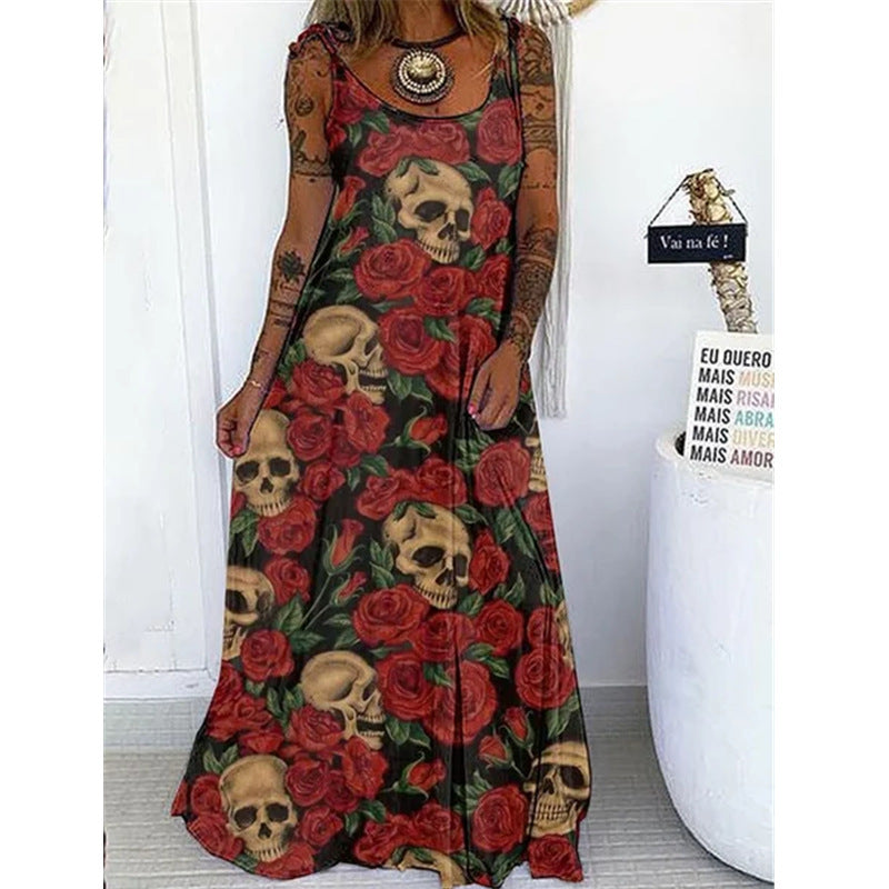 👗 Robe Punk Tête de Mort – Grande Taille à Lacets & Coupe Ample | XL-Charmes