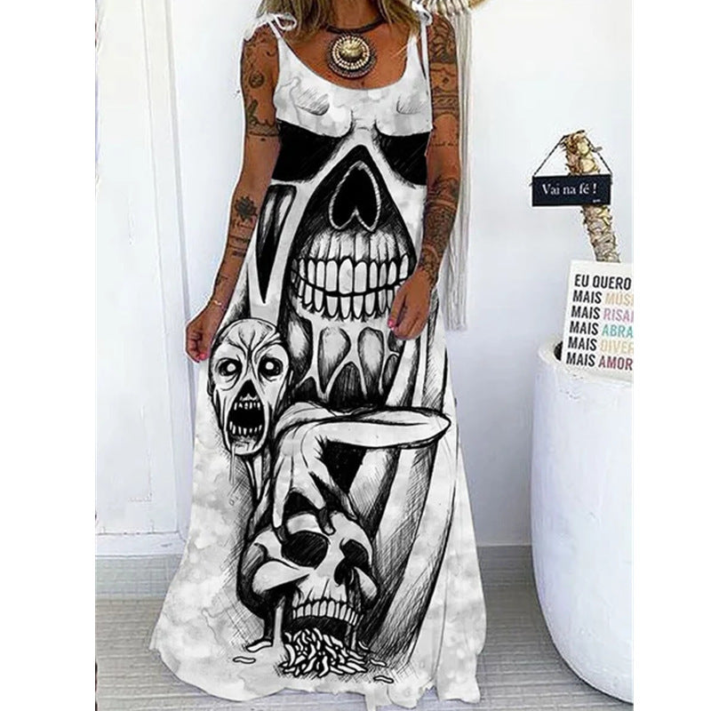 👗 Robe Punk Tête de Mort – Grande Taille à Lacets & Coupe Ample | XL-Charmes