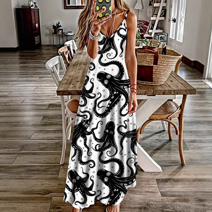 👗 Robe Bretelles Femme – Imprimé Estival Fluide | XL-Charmes
