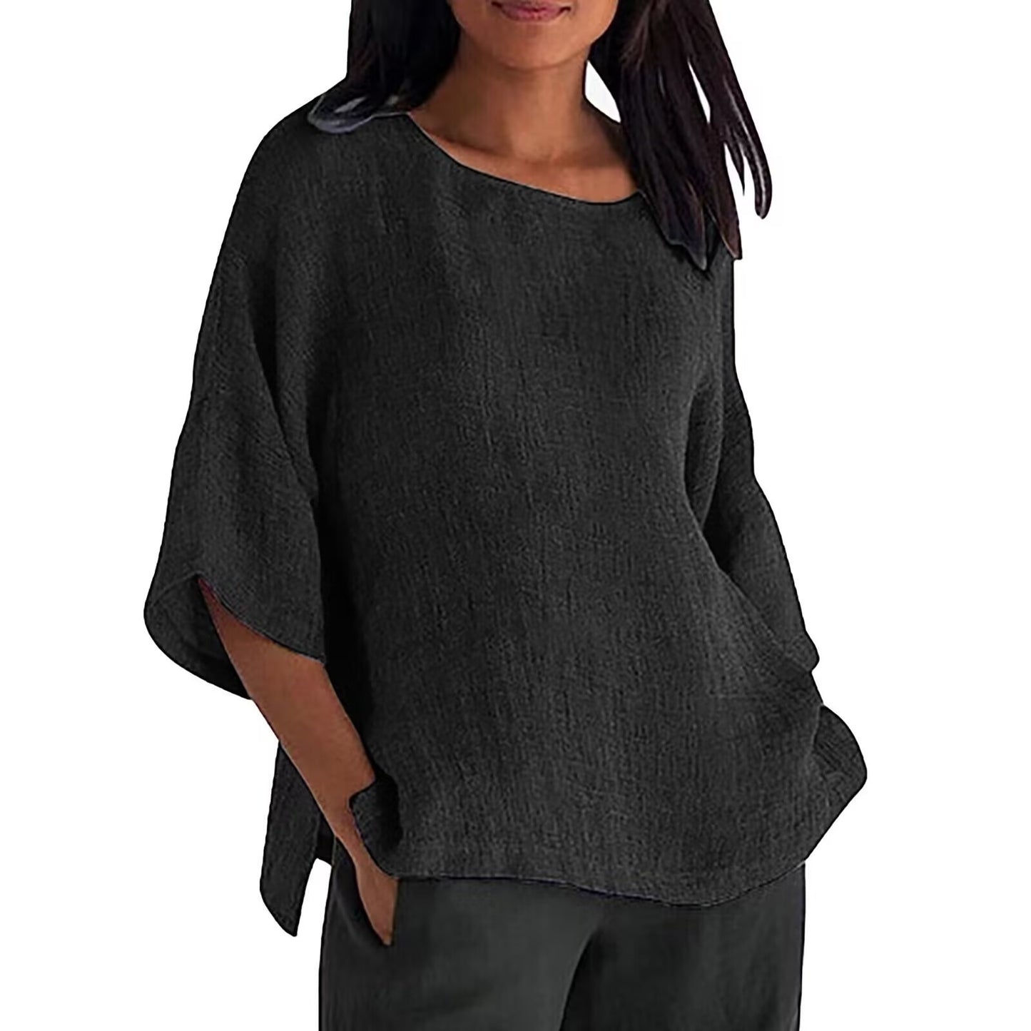👚 Chemisier Femme Été 2025 – Manches 3/4 Décontracté Chic | XL-Charmes