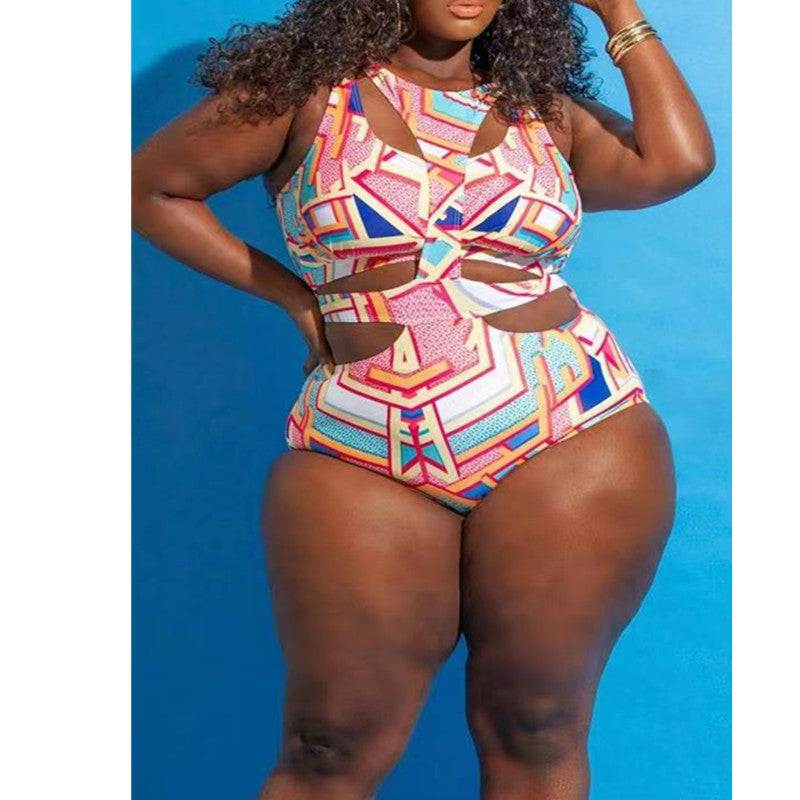 👙 Maillot de Bain Bikini Grande Taille – Imprimé Ethnique | XL-Charmes