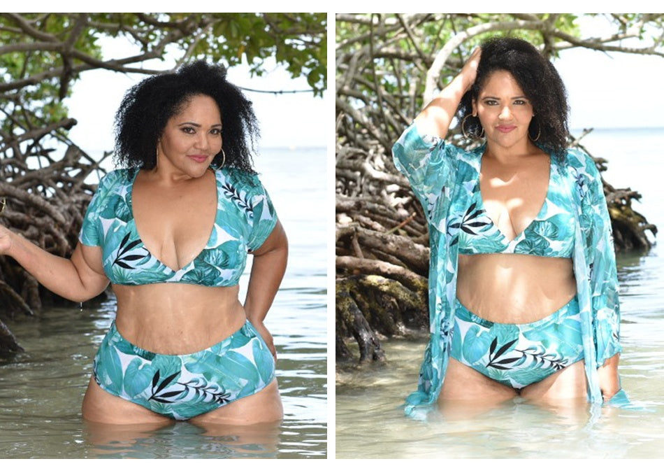 🩱 Maillot de Bain Fendu Voile – Grande Taille Sexy & Fluide | XL-Charmes
