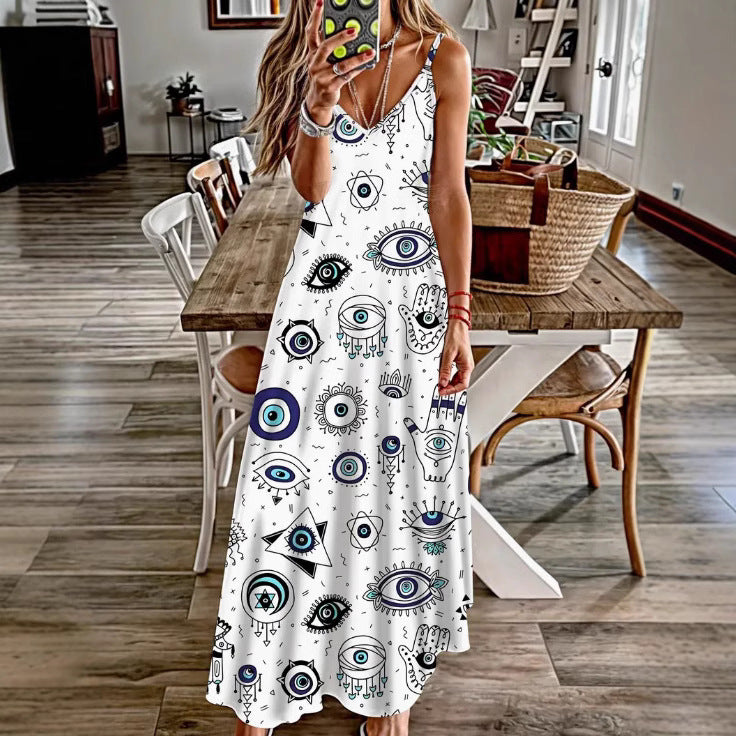 👗 Robe Bretelles Femme – Imprimé Estival Fluide | XL-Charmes