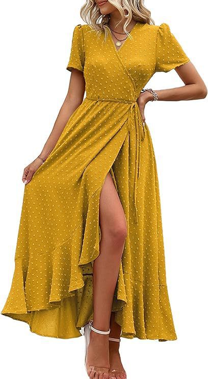 👗 Robe de Plage Plissée à Fente – Été Décontracté Femme | XL-Charmes