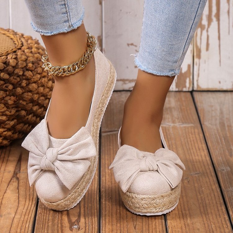 👠 Escarpins à Nœud Femme – Grande Taille Plateforme Casual Élégante