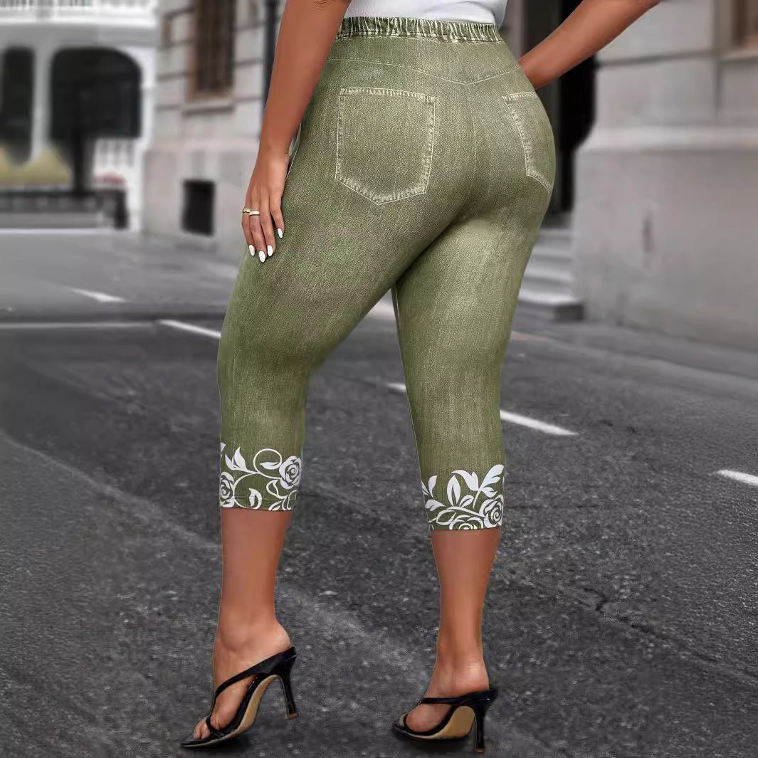 👖 Pantalon Imprimé Ajusté Grande Taille – Confort Léger & Style Été | XL-Charmes
