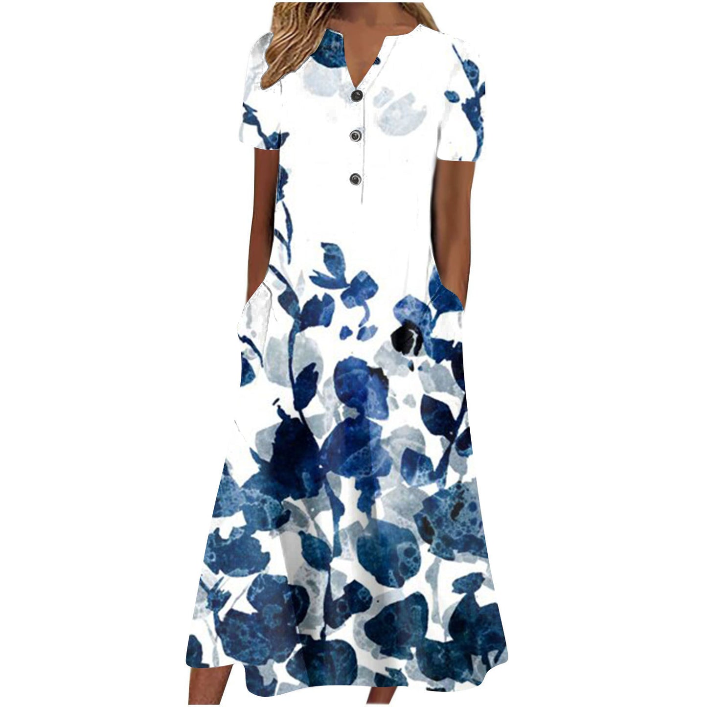 👗 Robe Été Midi Décontractée avec Poches – Manches Courtes ou Longues | XL-Charmes