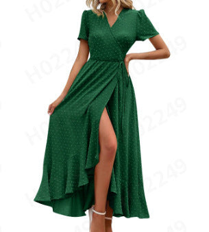 👗 Robe de Plage Plissée à Fente – Été Décontracté Femme | XL-Charmes