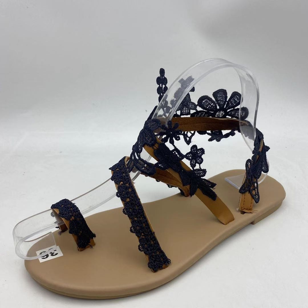 🥿 Sandales Plates Femme – Style Européen Grande Taille Été 2024