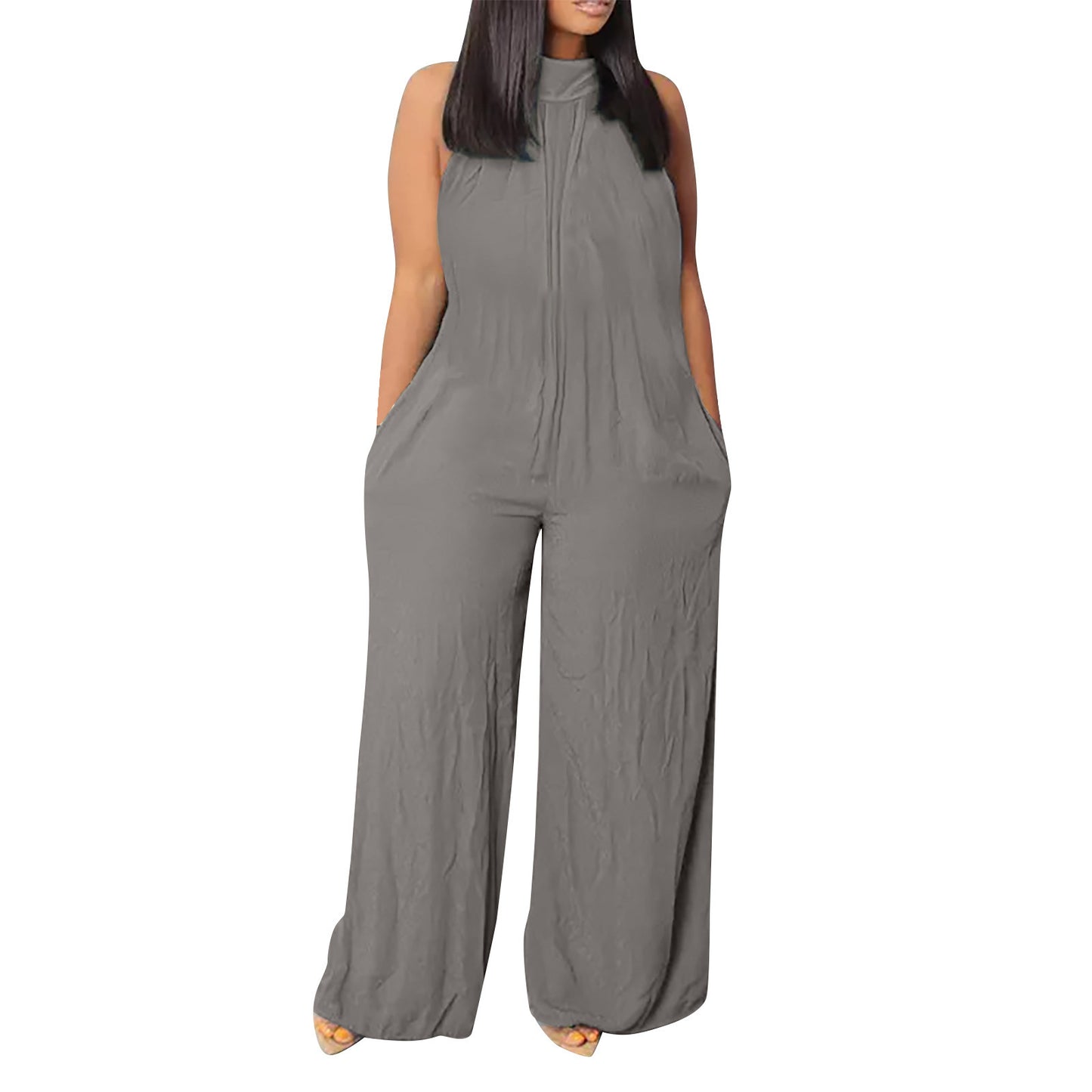 🌞 Combinaison Ample Sans Manches Femme – Jambes Larges & Style Décontracté | XL-Charmes