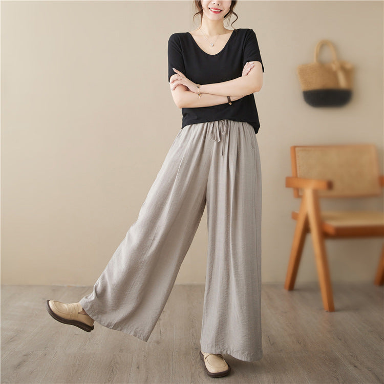 👖 Pantalon Décontracté Jambe Large – Taille Plus & Look Élégant | XL-Charmes