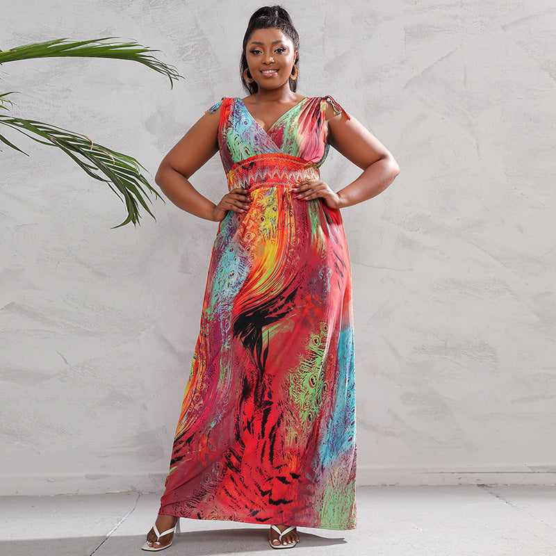 👗Robe Longue Été Grande Taille – Chic Européen & Américain | XL-Charmes