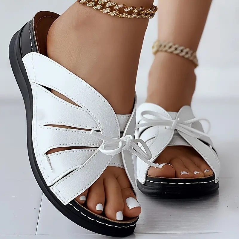 👡 Sandales Compensées à Nœud – Grande Taille & Confort Décontracté | XL-Charmes