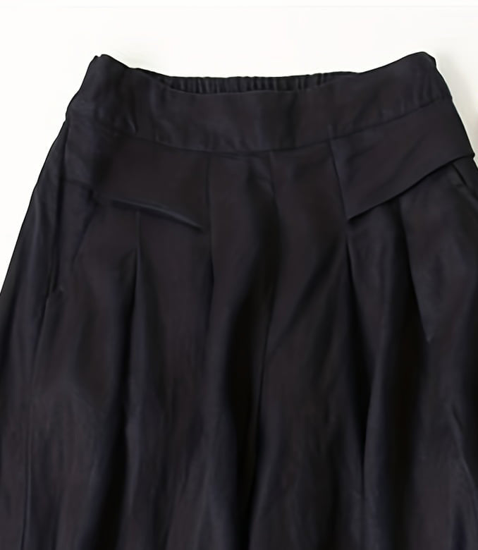 👖 Pantalon Large Taille Haute Femme – Noir Uni & Confort Décontracté | XL-Charmes