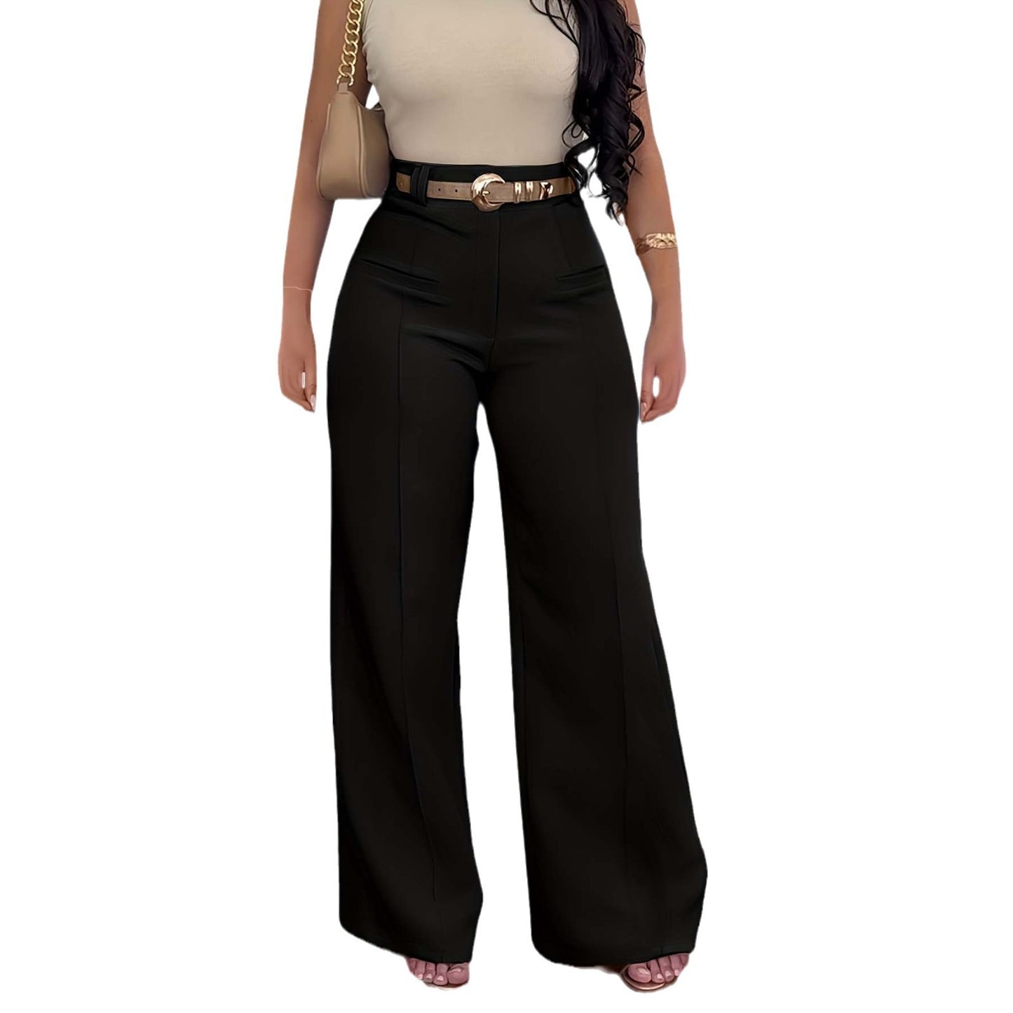 👖 Pantalon Décontracté Femme – Taille Élastique Sans Ceinture | XL-Charmes