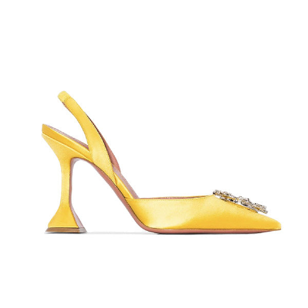 👠 Chaussures Baotou Rosées – Talons & Boucle Strass Grande Taille