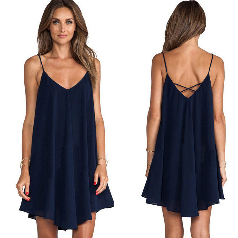 👗 Robe d’Été Mousseline Femme – Grande Taille à Bretelles Amples