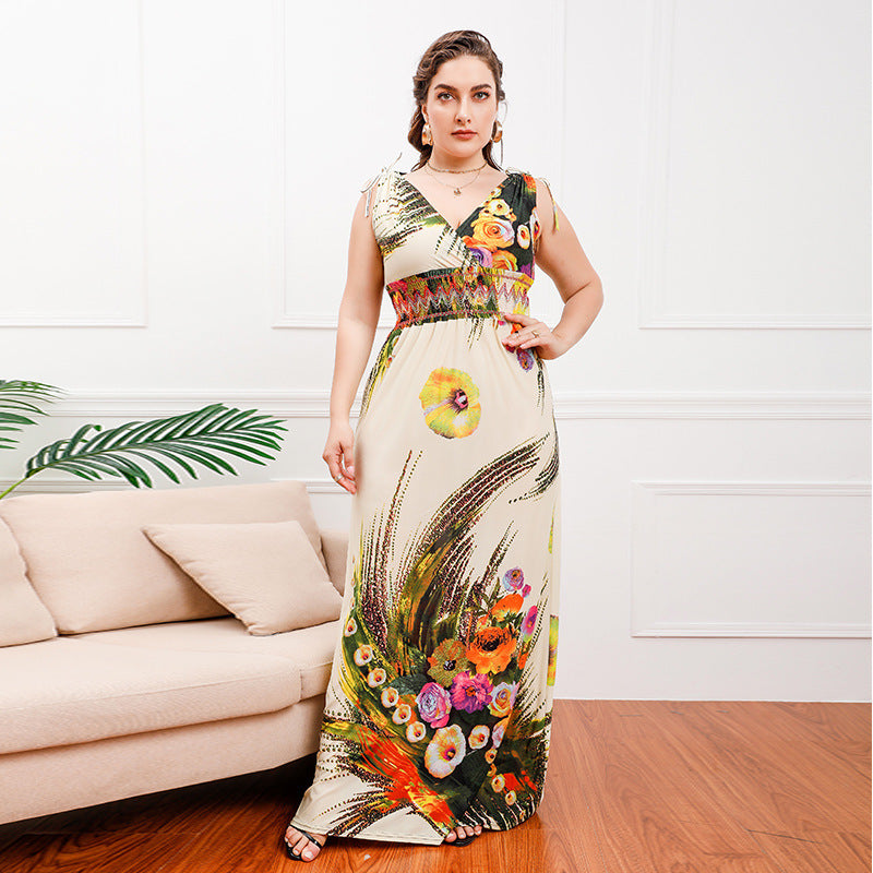 👗Robe Longue Été Grande Taille – Chic Européen & Américain | XL-Charmes