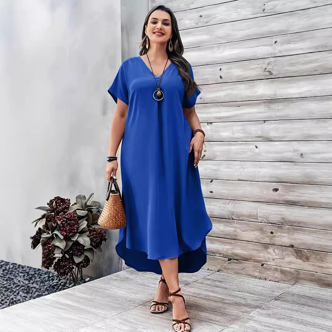👗 Robe Décontractée Col en V Femme – Élégante & Confortable | XL-Charmes